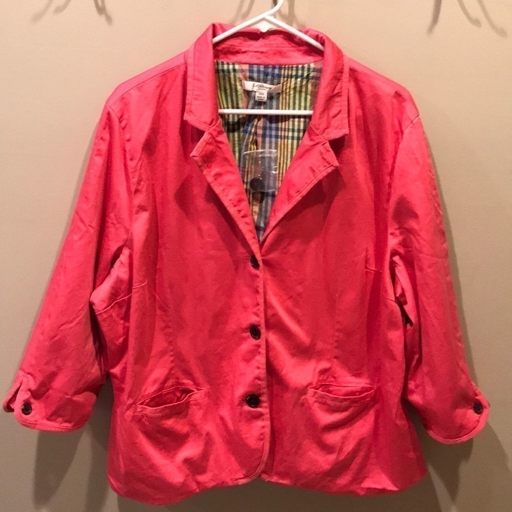 4/$25 Liz Claiborne Lightweight Jacket Pink Sz 24W